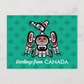 先住民アメリカンレッドブラックカイガニサンダーバード ポストカード (正面)