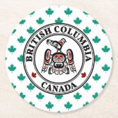 先住民アメリカンレッドブラックカイガニサンダーバード ラウンドペーパーコースター (正面)