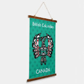 先住民アメリカンレッドブラックカイガニサンダーバード 吊り下げ型タペストリー (傾斜あり)