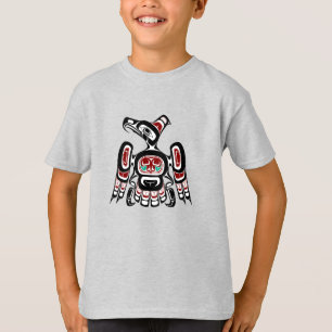 先住民アメリカンレッドブラックカイガニサンダーバード Tシャツ