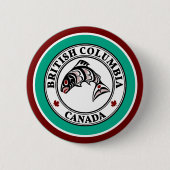 先住民アメリカンレッドブラックグラフィックカワウソ 缶バッジ (正面)