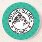 先住民アメリカンレッドブラックグラフィックベクターサーモン コースター (正面)