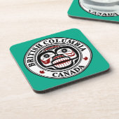 先住民アメリカンレッドブラックグラフィック泣きスカルBe コースター (左側)