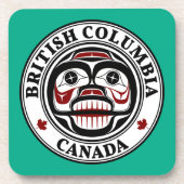 先住民アメリカンレッドブラックグラフィック泣きスカルBe コースター (正面)