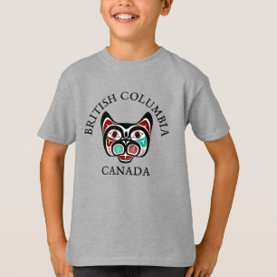 先住民アメリカンレッドブラックグリーンハイダアート子猫 Tシャツ