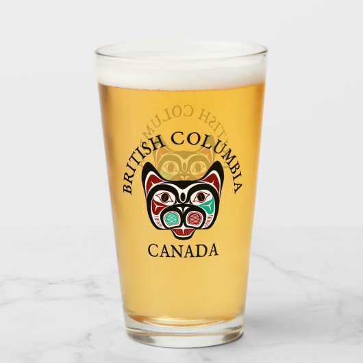 先住民アメリカンレッドブラックグリーンベクトルアート子猫 タンブラーグラス (ドリンク裏面)