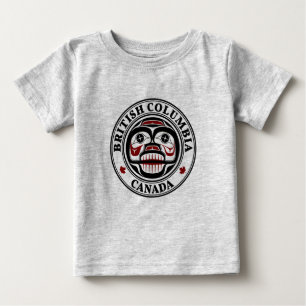 先住民アメリカンレッドブラックハイダアートウィーピングスカル ベビーTシャツ