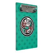 先住民アメリカンレッドブラックハイダアートオッターサーモン ミニクリップボード (アングル)