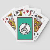 先住民アメリカンレッドブラックハイダアートキラークジラ トランプ (裏面)