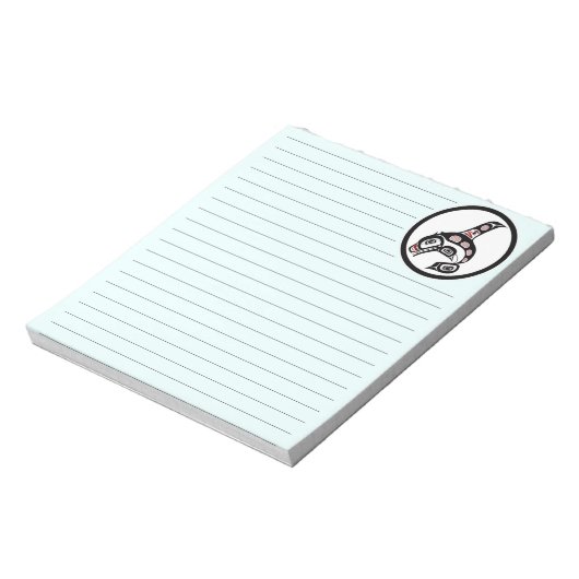 先住民アメリカンレッドブラックハイダアートキラークジラ ノートパッド (回転)