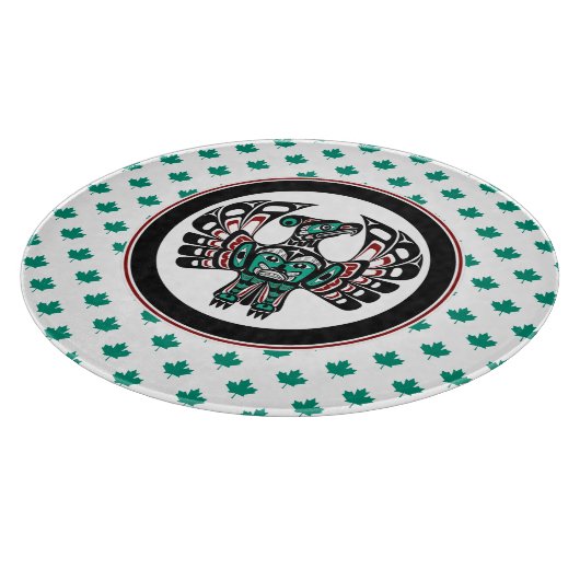 先住民アメリカンレッドブラックハイダアートサンダーバード カッティングボード (角)