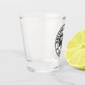 先住民アメリカンレッドブラックハイダアートサンダーバード ショットグラス (左)