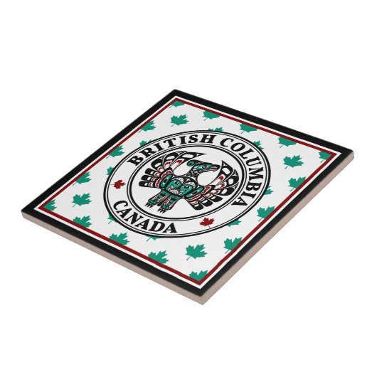 先住民アメリカンレッドブラックハイダアートサンダーバード タイル (側面)