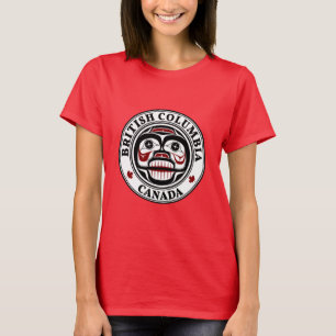 先住民アメリカンレッドブラックハイダウィーピングスカル Tシャツ