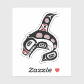 先住民アメリカンレッドブラックハイダオルカキラークジラ シール (シート)