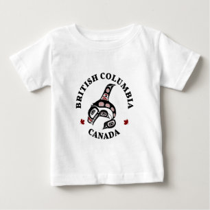 先住民アメリカンレッドブラックハイダオルカキラークジラ ベビーTシャツ