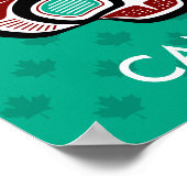 先住民アメリカンレッドブラックベクターハイダアート子猫 ポスター (角)