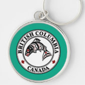 先住民アメリカンレッドブラックベクトルアートサーモン キーホルダー (正面)