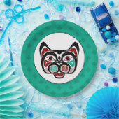 先住民アメリカンレッドホワイトブラックハイダ子猫 ペーパープレート (パーティー)