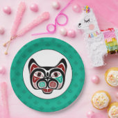 先住民アメリカンレッドホワイトブラックハイダ子猫 ペーパープレート (パーティー)