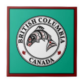 先住民アメリカンレッド白黒ハイダサーモン タイル (正面)