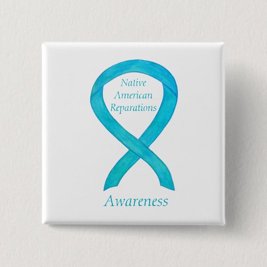 先住民アメリカン修復認識度リボンピン 缶バッジ (正面)