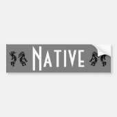 先住民アメリカン先住民ココペリグレイ自動車 バンパーステッカー (正面)