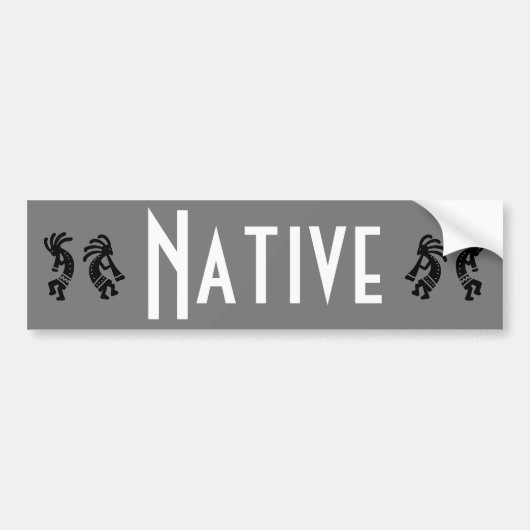 先住民アメリカン先住民ココペリグレイ自動車 バンパーステッカー (正面)