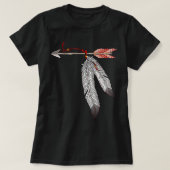 先住民アメリカン先住民伝統ジュエルトーンfea tシャツ (デザイン正面)