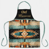 先住民アメリカン南西デザイン パーソナライズされた エプロン (正面)