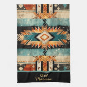 先住民アメリカン南西デザイン パーソナライズされた キッチンタオル (縦)