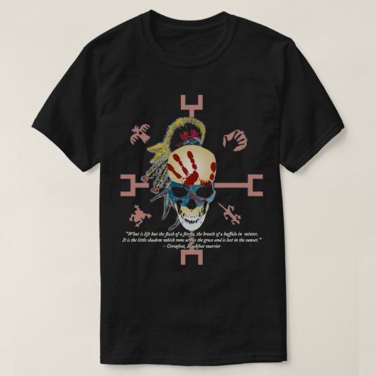 先住民アメリカン引用文先住民アメリカン引用文とSk Tシャツ (デザイン正面)