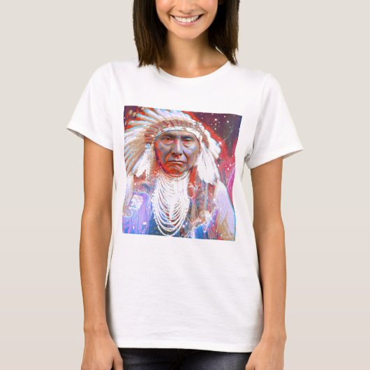 先住民アメリカン熱狂するホース Tシャツ (正面)