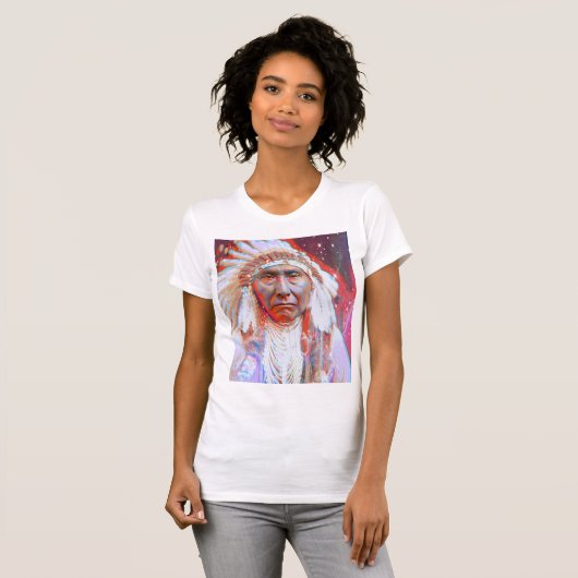 先住民アメリカン熱狂するホース Tシャツ (正面フル)