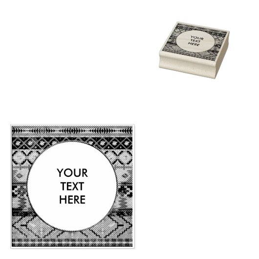 先住民アメリカン生地フレーム1 +お客様のアイディア ラバースタンプ (押印)