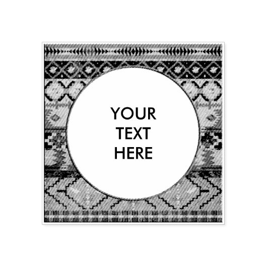 先住民アメリカン生地フレーム1 +お客様のアイディア ラバースタンプ (インプリント)