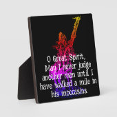 先住民アメリカン素晴らしの「Oスピリット」祈りの言葉プラーク フォトプラーク (正面)