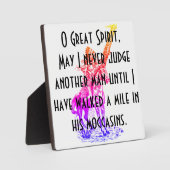 先住民アメリカン素晴らし「Oスピリット」祈りの言葉 フォトプラーク (正面)