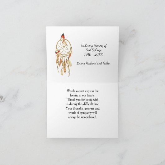 先住民アメリカン記念写真ありがとう サンキューカード (内部)