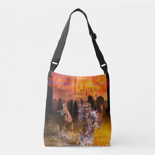 先住民アメリカン転がダンサーの雷 クロスボディバッグ (正面)