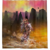 先住民アメリカン転がダンサーの雷 シャワーカーテン (正面)