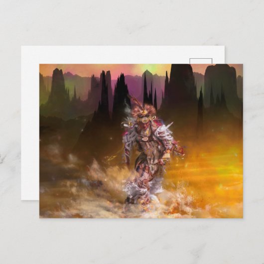 先住民アメリカン転がダンサーの雷 ポストカード (正面/裏面)