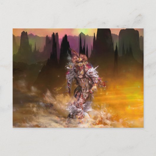 先住民アメリカン転がダンサーの雷 ポストカード (正面)