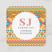 先住民アメリカン部族インディアンヒッピー スクエア名刺 (正面)
