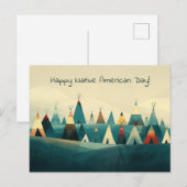 先住民アメリカン部族テント ポストカード (正面/裏面)