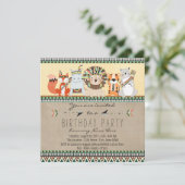 先住民アメリカン部族子供の誕生日パーティー 招待状 (スタンド正面)