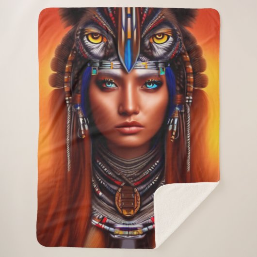 先住民アメリカン・アパッチ シェルパブランケット (正面)