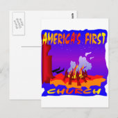 先住民アメリカン、アメリカズファースト・チャーチ ポストカード (正面/裏面)