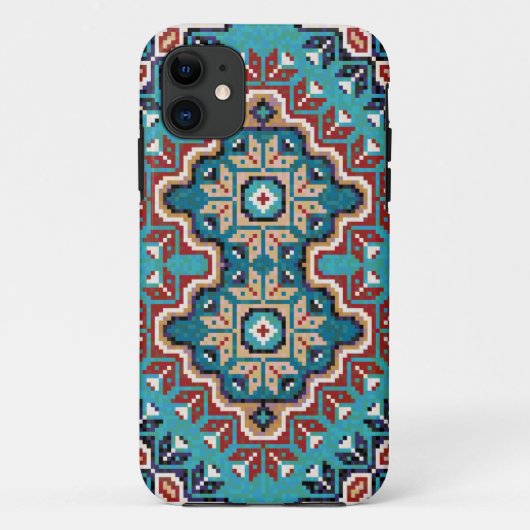 先住民アメリカン・インディアンズ・ナバホ・モザイク・パターン・ケース Case-Mate iPhoneケース (裏面)