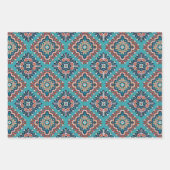 先住民アメリカン・インディアンナバホ・パターン ラッピングペーパーシート (正面)